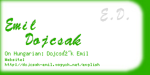 emil dojcsak business card